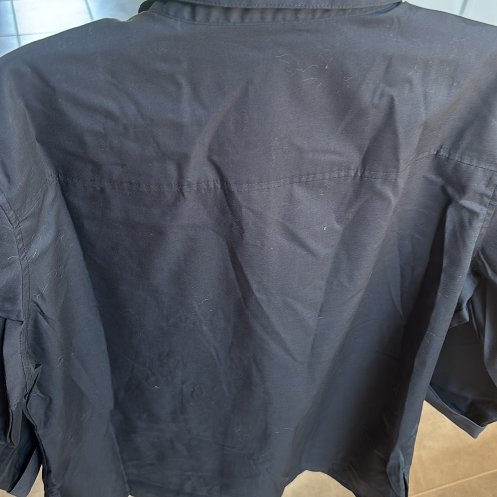 Foxcroft Midnight Black Collared shaped wrinkle free  Shirt - Picture 7 of 10